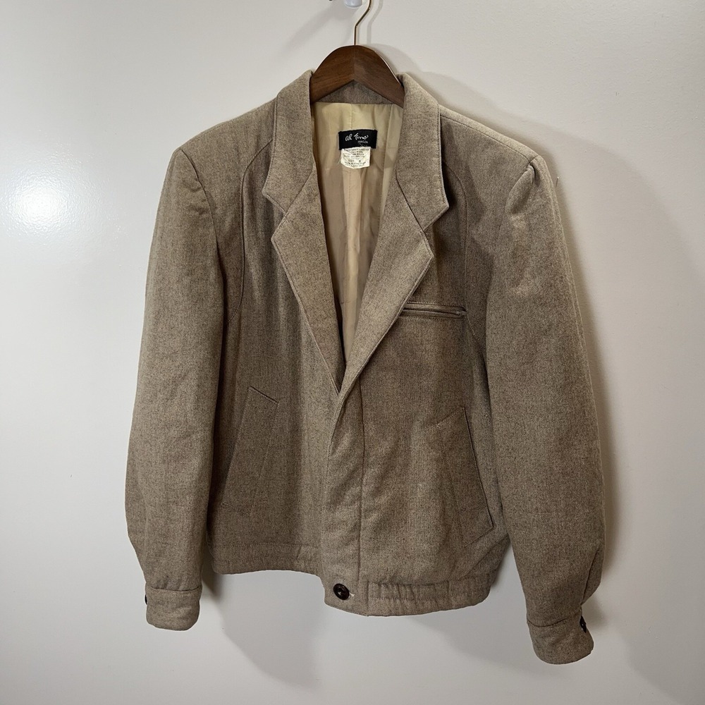 Al‎ Timo Italia Mens Wool Blend Bomber Blazer Jacket S Hybrid Minimalist Casual